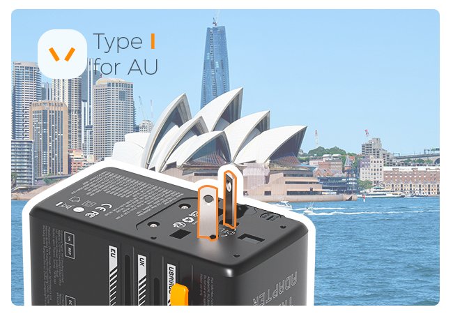 TESSAN 140W Universal Travel Adapter With USB Ports, GaN Fast Charging (Type C/G/A/I)