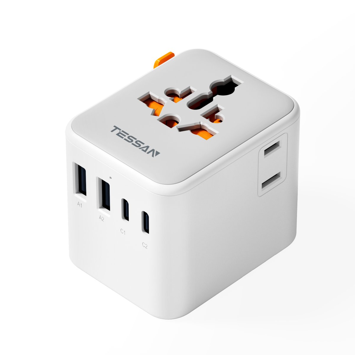 TESSAN Global Mini 20W Universal Travel Adapter 2USB-A 2USB-C