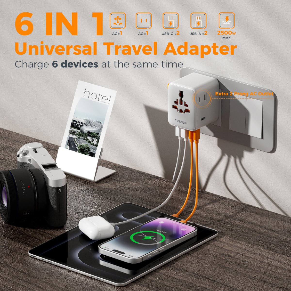 TESSAN Global Mini 28W Universal Travel Adapter GaNTechnology