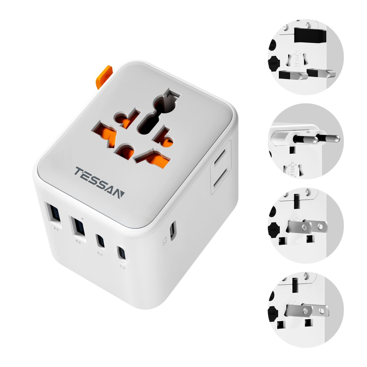 TESSAN Global Mini 28W Universal Travel Adapter GaNTechnology