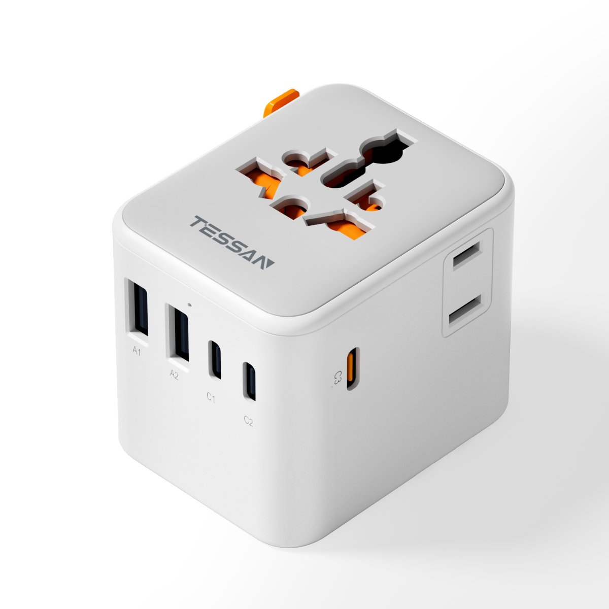 TESSAN Global Mini 65W Universal Travel Adapter 2USB-A 3 USB-C GaNTechnology