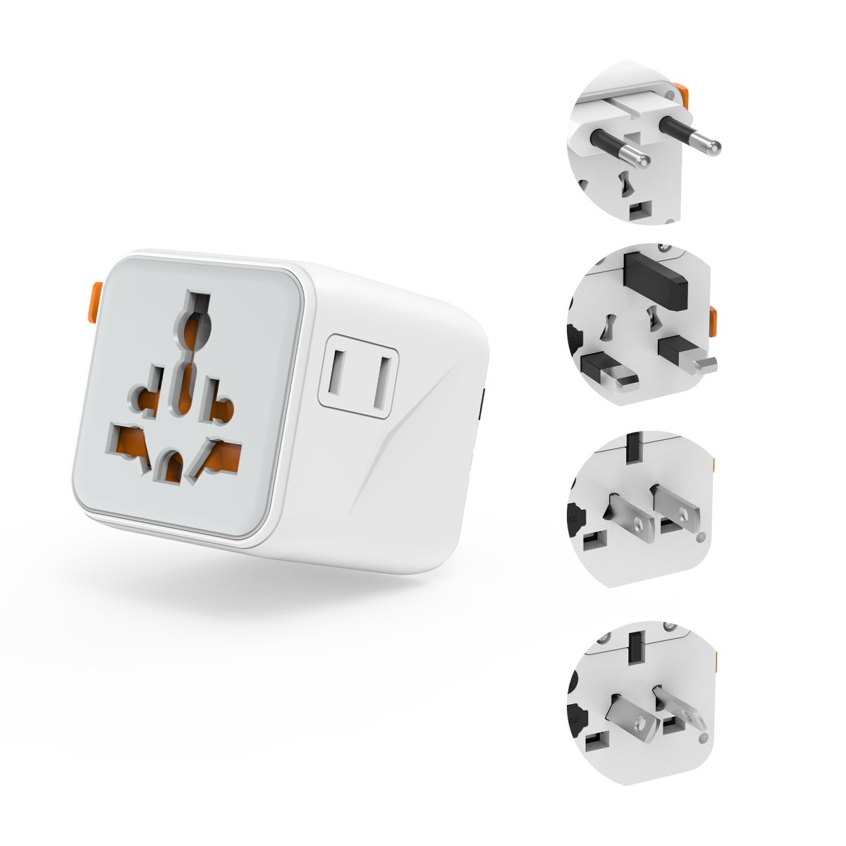 TESSAN Global Mini Universal Travel Adapter Black/White For 150+ Countries