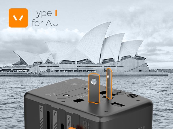 TESSAN – International 35W Travel Adaptor with 3 USB C & 2 USB Charging Ports