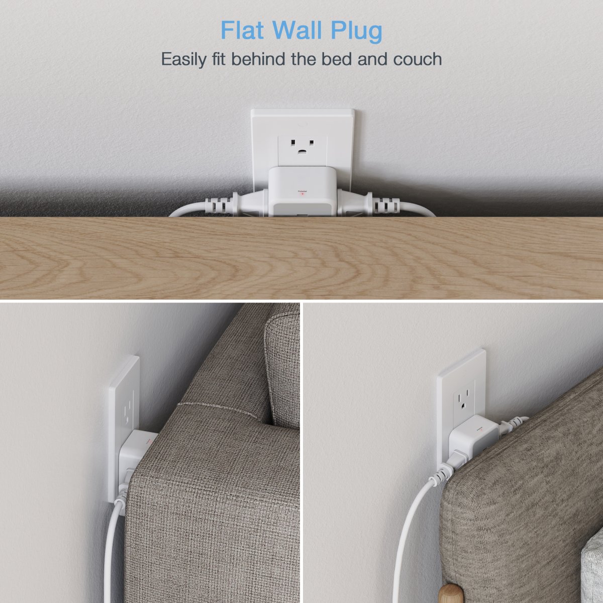 TESSAN Japan Small 5 in 1 USB Wall Socket With 90° Foldable Design