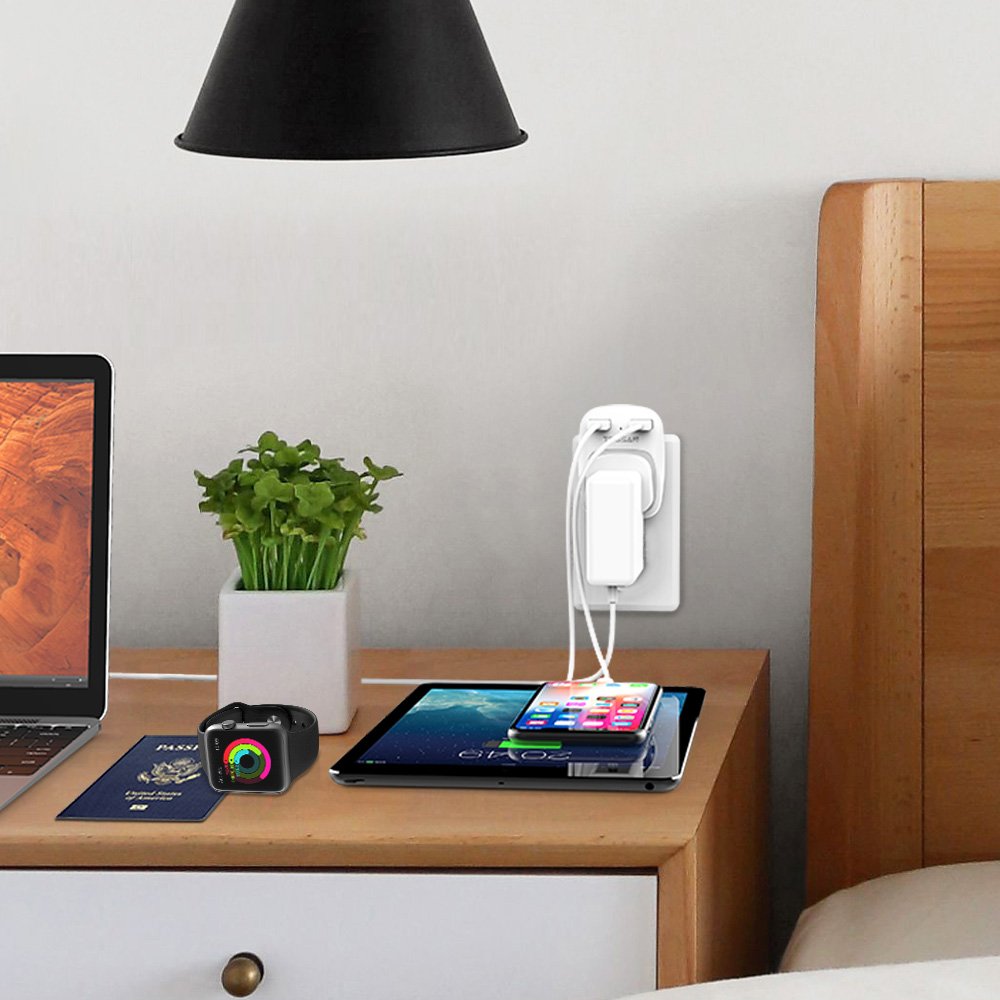 TESSAN UK USB Plug Adapter Socket Outlet with 2 USB Ports Charger