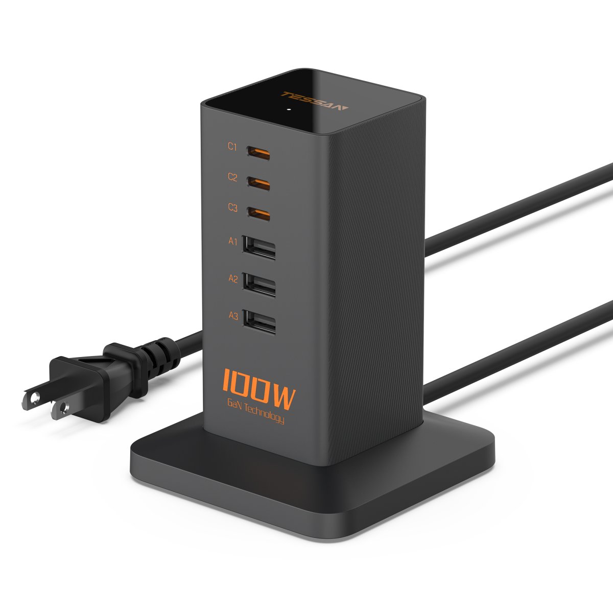 Tessan US /Canada /Mexico 6-in-1 Charging Station Tower Charger with 6 USB Ports