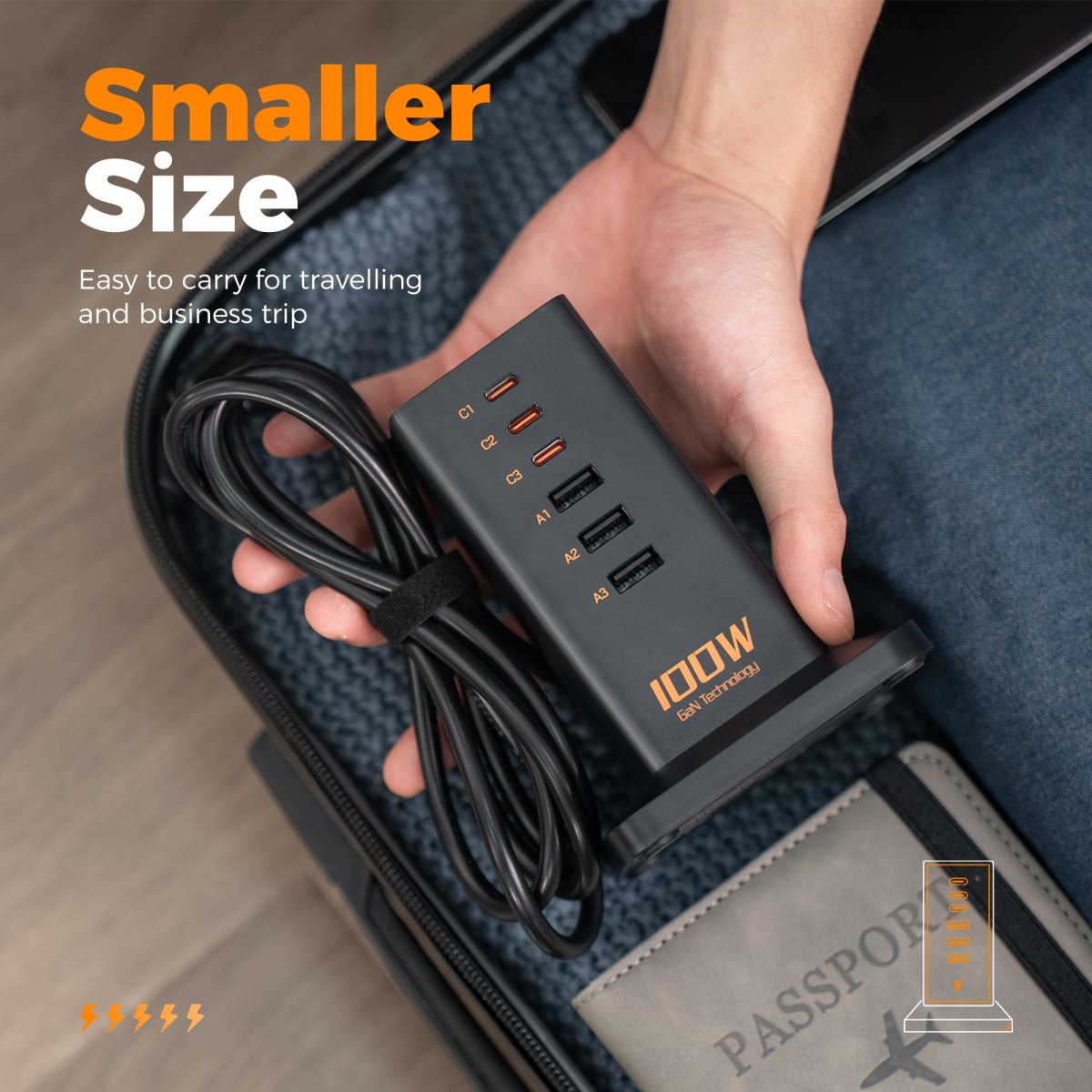 Tessan US /Canada /Mexico 6-in-1 Charging Station Tower Charger with 6 USB Ports