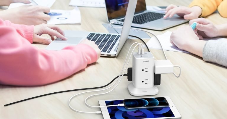 Tessan US/ Canada/ Mexico 8 AC Outlets Surge Protector Power Strip Tower Surge Protector Tower