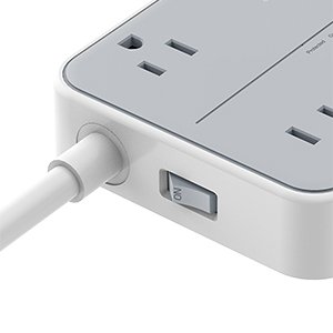 Tessan US/ Canada/ Mexico Flat Plug Extension Cord with 8 Outlets 3 USB Charger(1 USB C) Charging Station