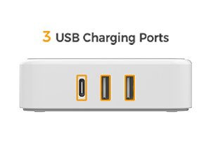Tessan US/ Canada/ Mexico Power Strip 10 Feet with 4 Outlets 3 USB Wall Charger (1 USB C)