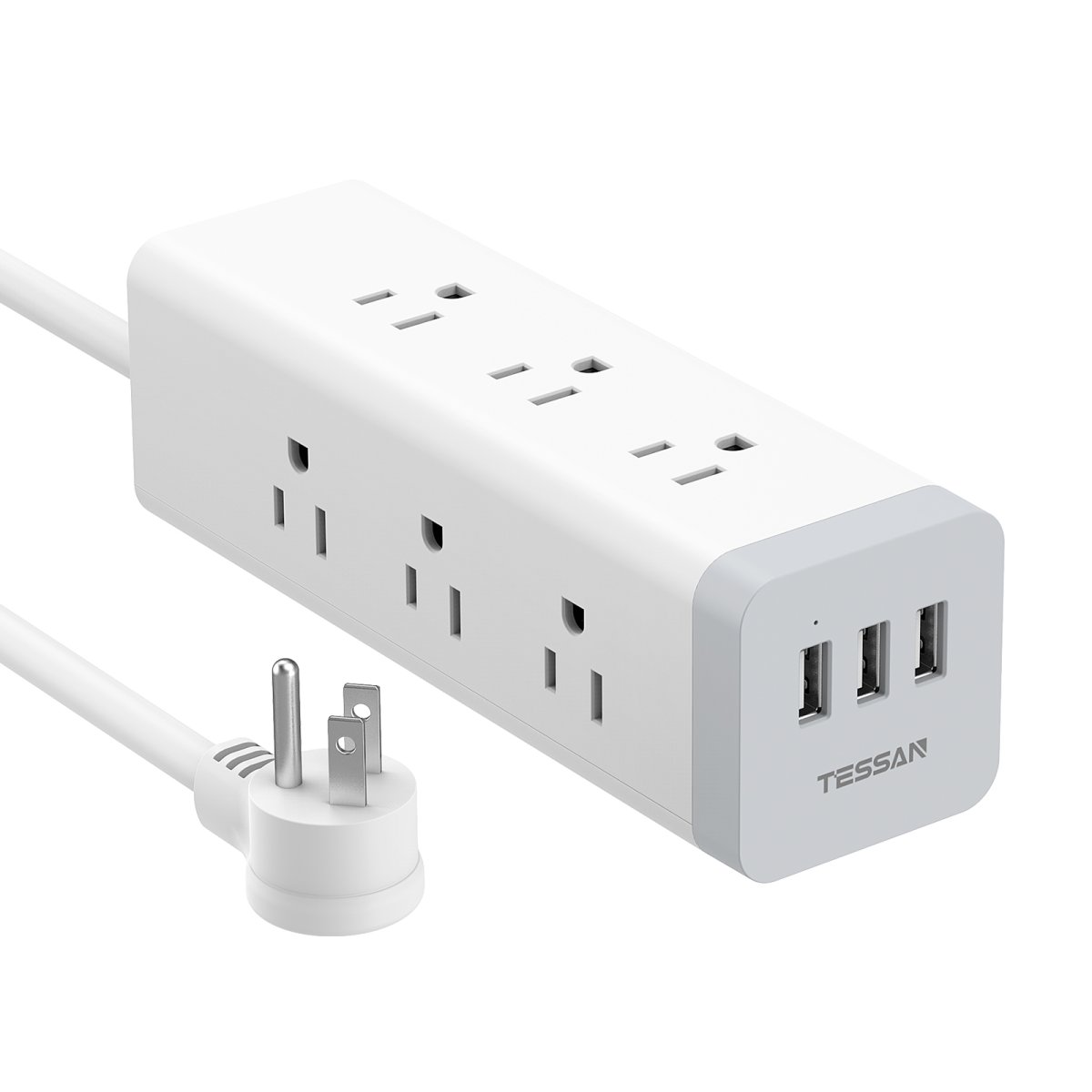 Tessan US/ Canada/ Mexico Power Strip with USB 6 FT Extension Cord 1050J Surge Protector Charging Station