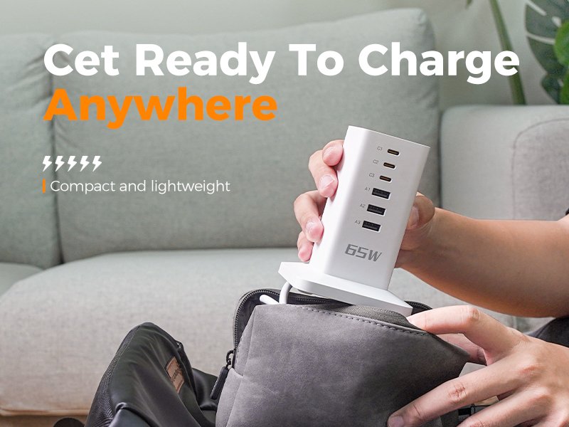 Tessan US/ Canada/ Mexico USB Charging Station 65W Charging Hub with 6 Ports